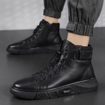 Hector - Tough Black Leather Kicks for Blokes